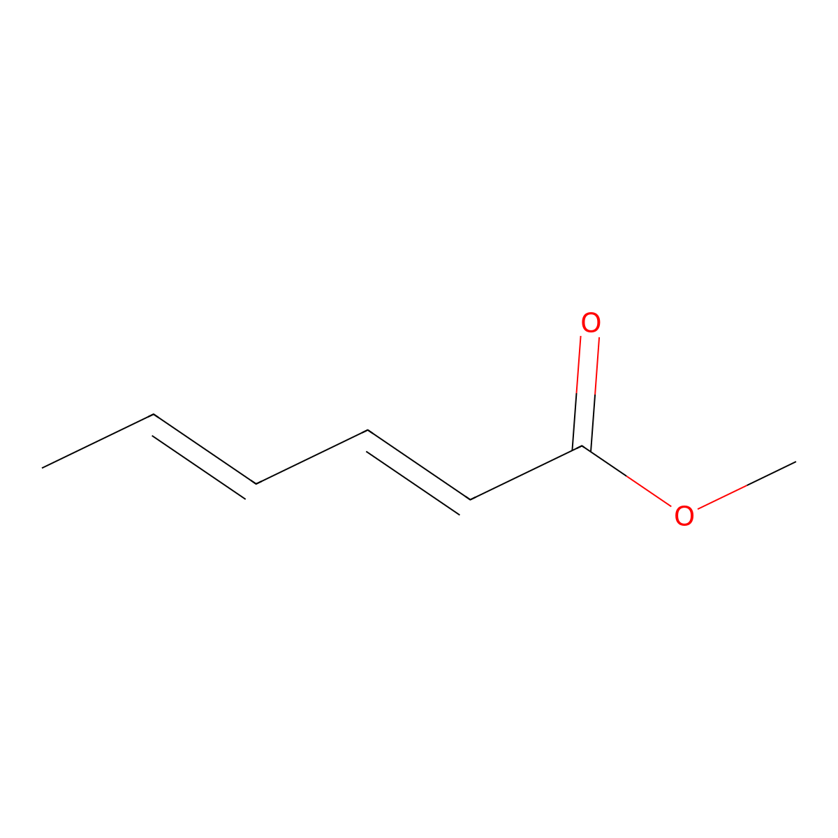 Hexa-2,4-dienoic acid methyl ester molecular structure, CAS 1515-80-6