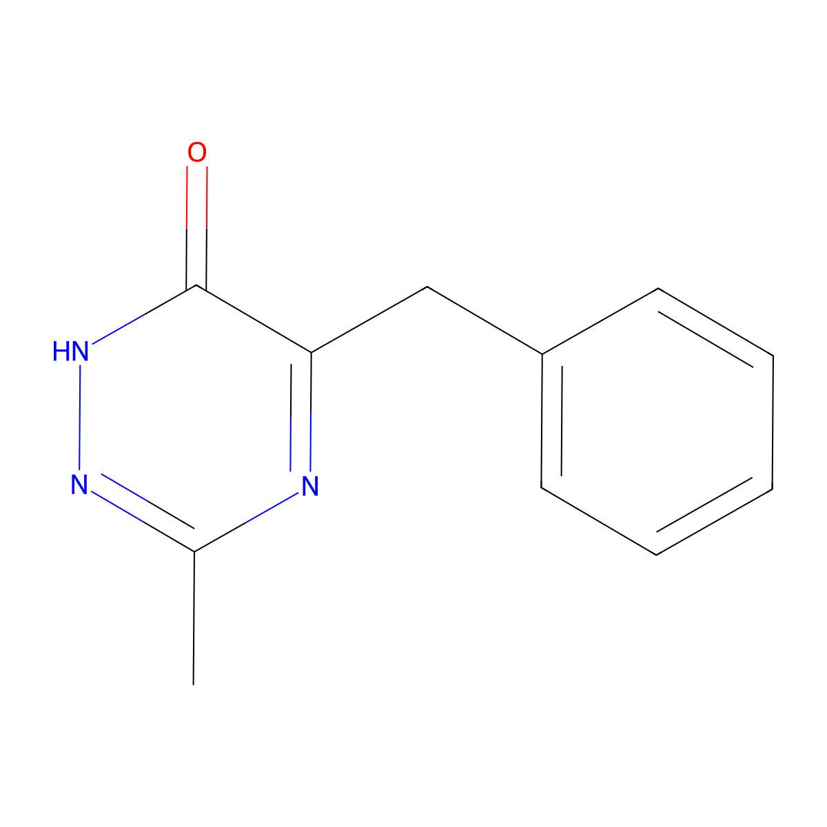 5-benzyl-3-methyl-1,2,4-triazin-6(1H)-one molecular structure, CAS 15150-71-7