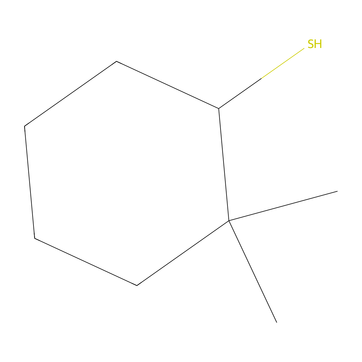 2,2-Dimethylcyclohexane-1-thiol molecular structure, CAS 1515014-51-3