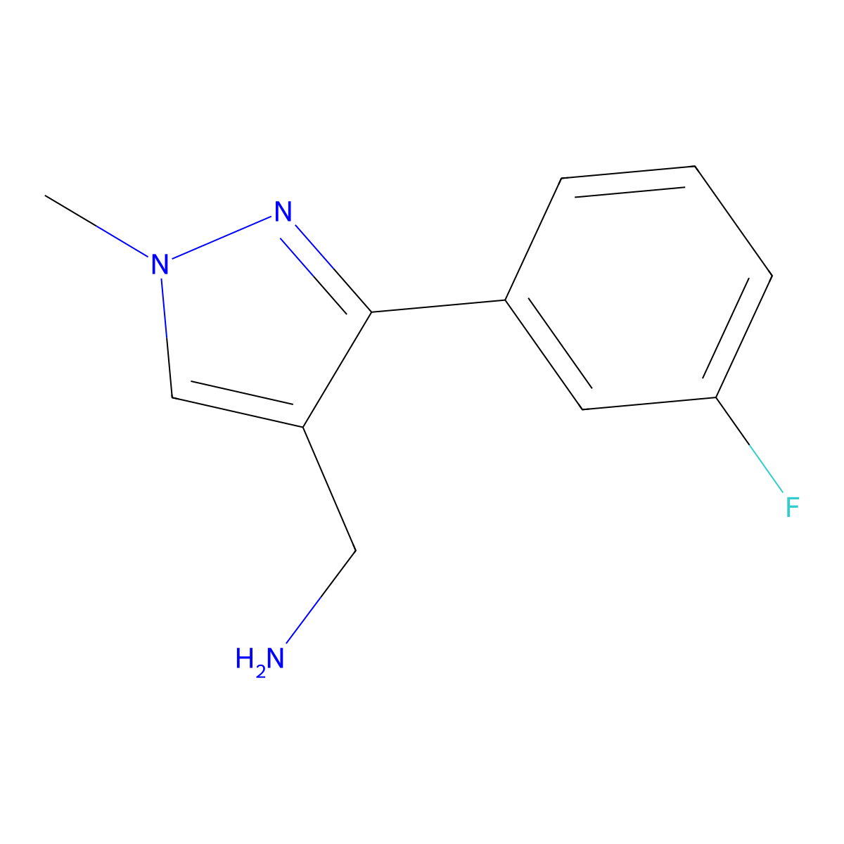 (3-(3-Fluorophenyl)-1-methyl-1h-pyrazol-4-yl)methanamine molecular structure, CAS 1515035-62-7