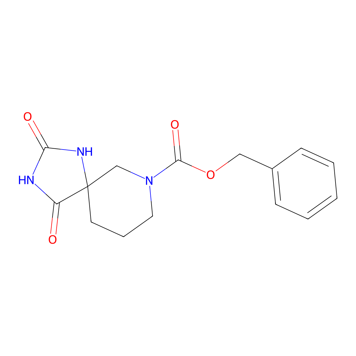 Benzyl 2,4-dioxo-1,3,7-triazaspiro[4.5]decane-7-carboxylate molecular structure, CAS 1515043-01-2
