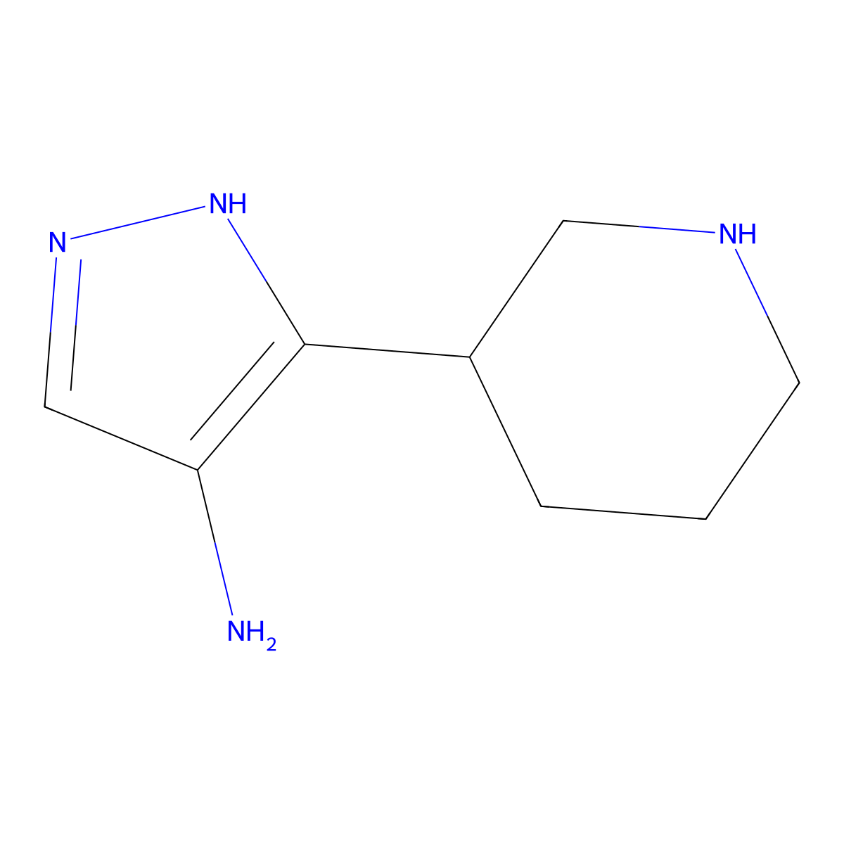 3-(Piperidin-3-yl)-1H-pyrazol-4-amine molecular structure, CAS 1515044-96-8
