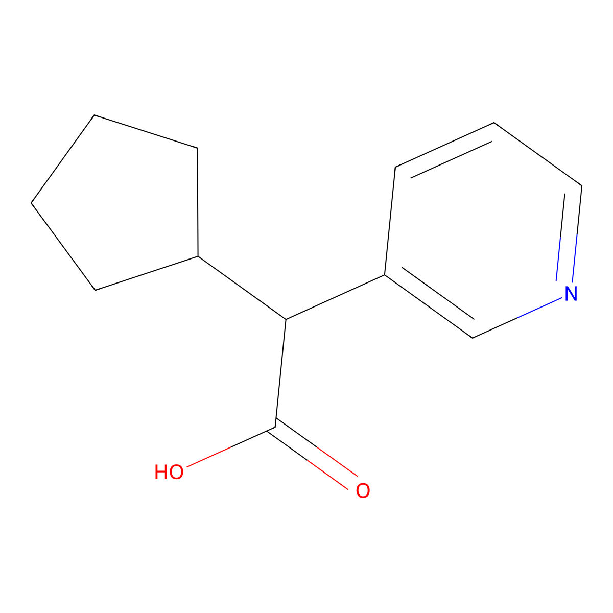 2-Cyclopentyl-2-(pyridin-3-yl)acetic acid molecular structure, CAS 1515051-83-8