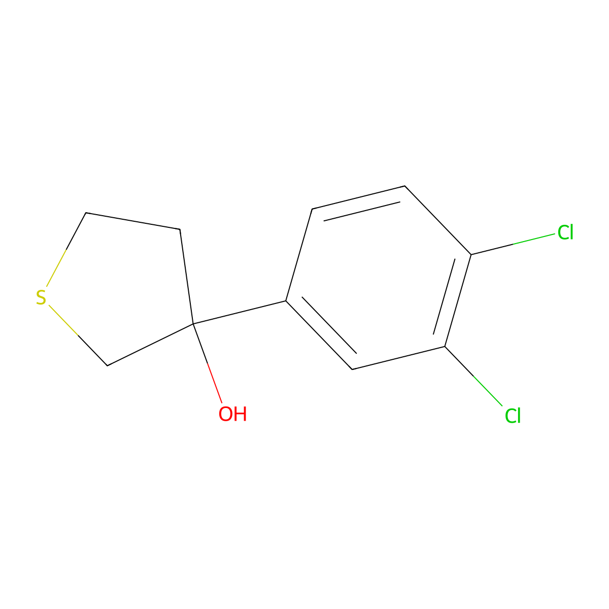 3-(3,4-Dichlorophenyl)tetrahydrothiophene-3-ol molecular structure, CAS 1515055-48-7