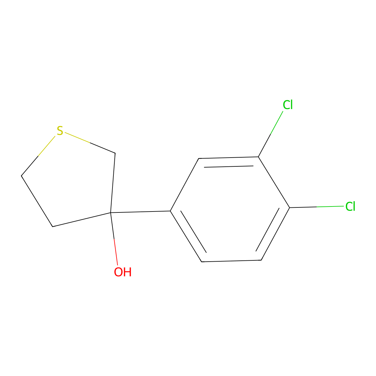 3-(3,4-Dichlorophenyl)tetrahydrothiophene-3-ol molecular structure, CAS 1515055-48-7