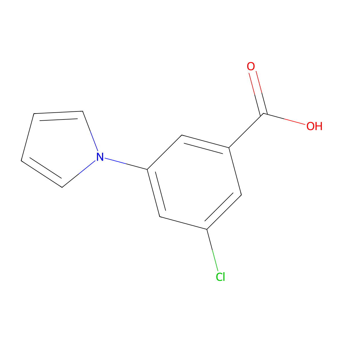 3-chloro-5-(1H-pyrrol-1-yl)benzoic acid molecular structure, CAS 1515064-49-9