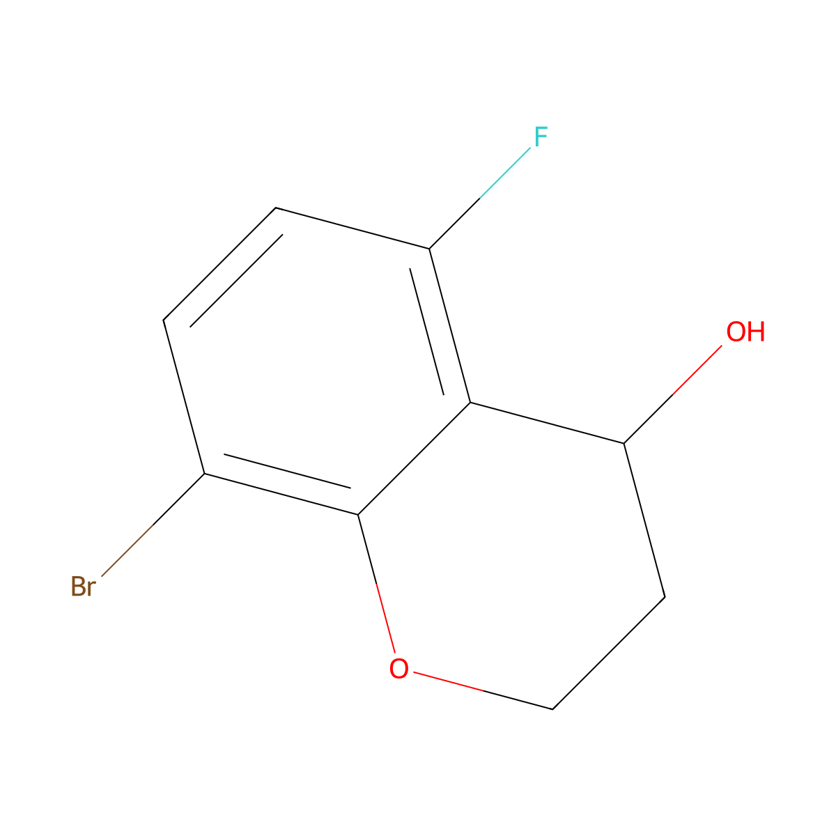 8-Bromo-5-fluorochroman-4-ol molecular structure, CAS 1515067-95-4