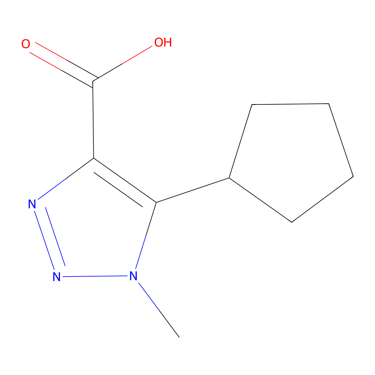 5-Cyclopentyl-1-methyl-1H-1,2,3-triazole-4-carboxylic acid molecular structure, CAS 1515068-48-0