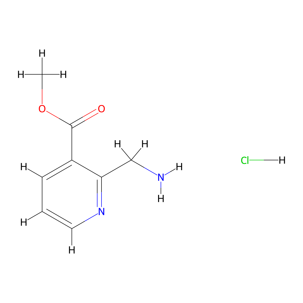 Methyl 2-(aminomethyl)nicotinate hydrochloride molecular structure, CAS 151509-01-2