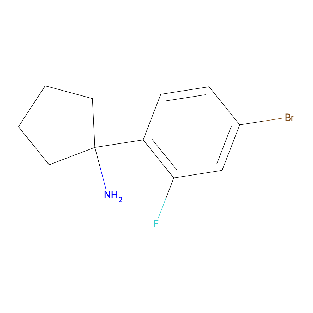 1-(4-Bromo-2-fluorophenyl)cyclopentanamine molecular structure, CAS 1515095-77-8