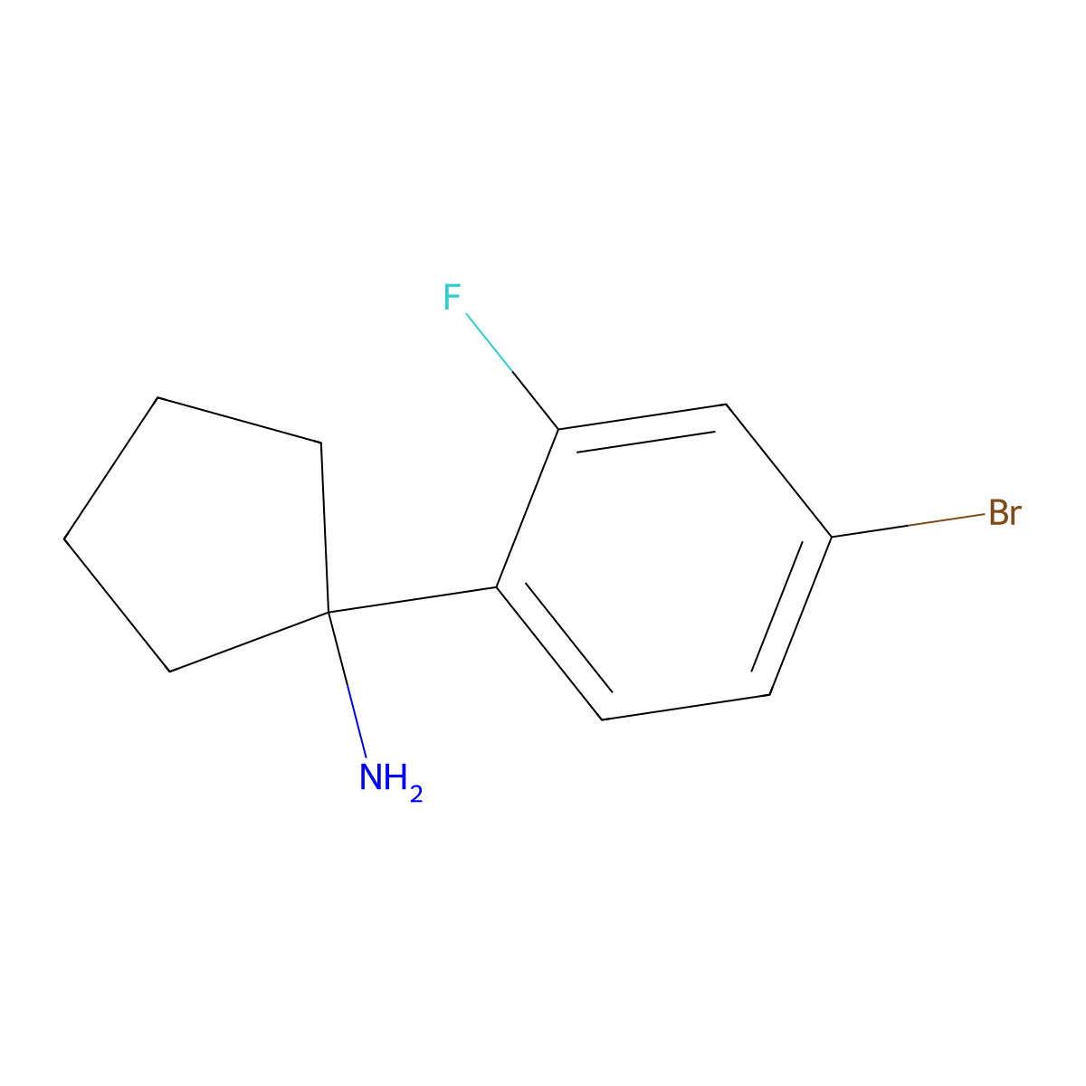 1-(4-Bromo-2-fluorophenyl)cyclopentanamine molecular structure, CAS 1515095-77-8