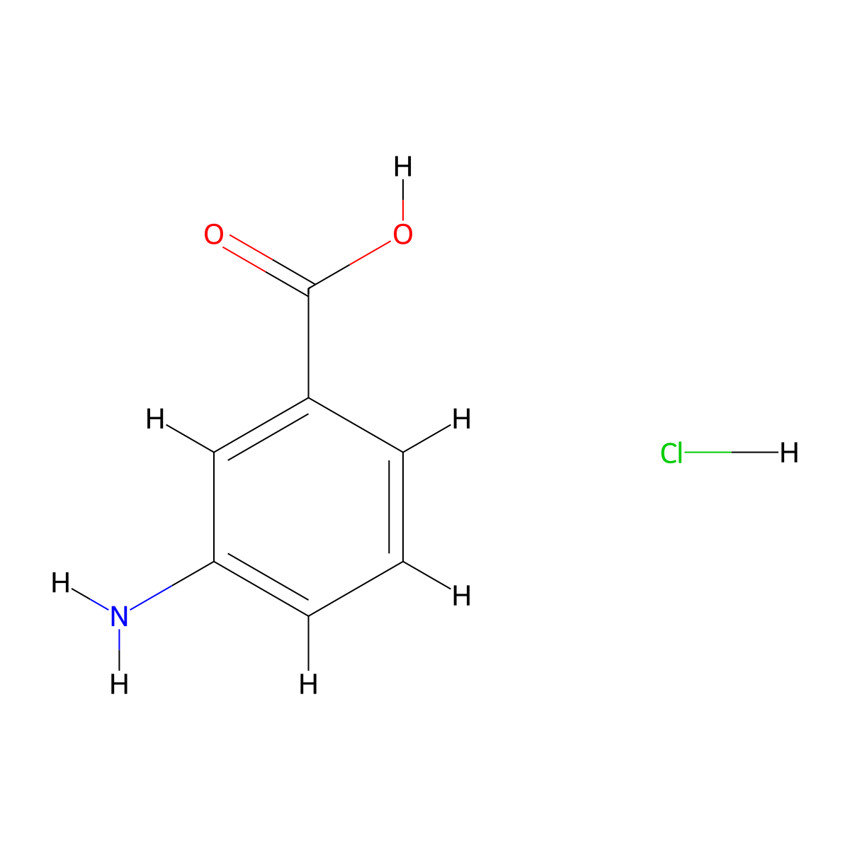 3-Aminobenzoic acid hydrochloride molecular structure, CAS 15151-51-6