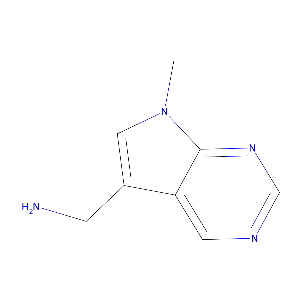 (7-Methyl-7H-pyrrolo[2,3-d]pyrimidin-5-yl)methanamine molecular structure, CAS 1515112-71-6