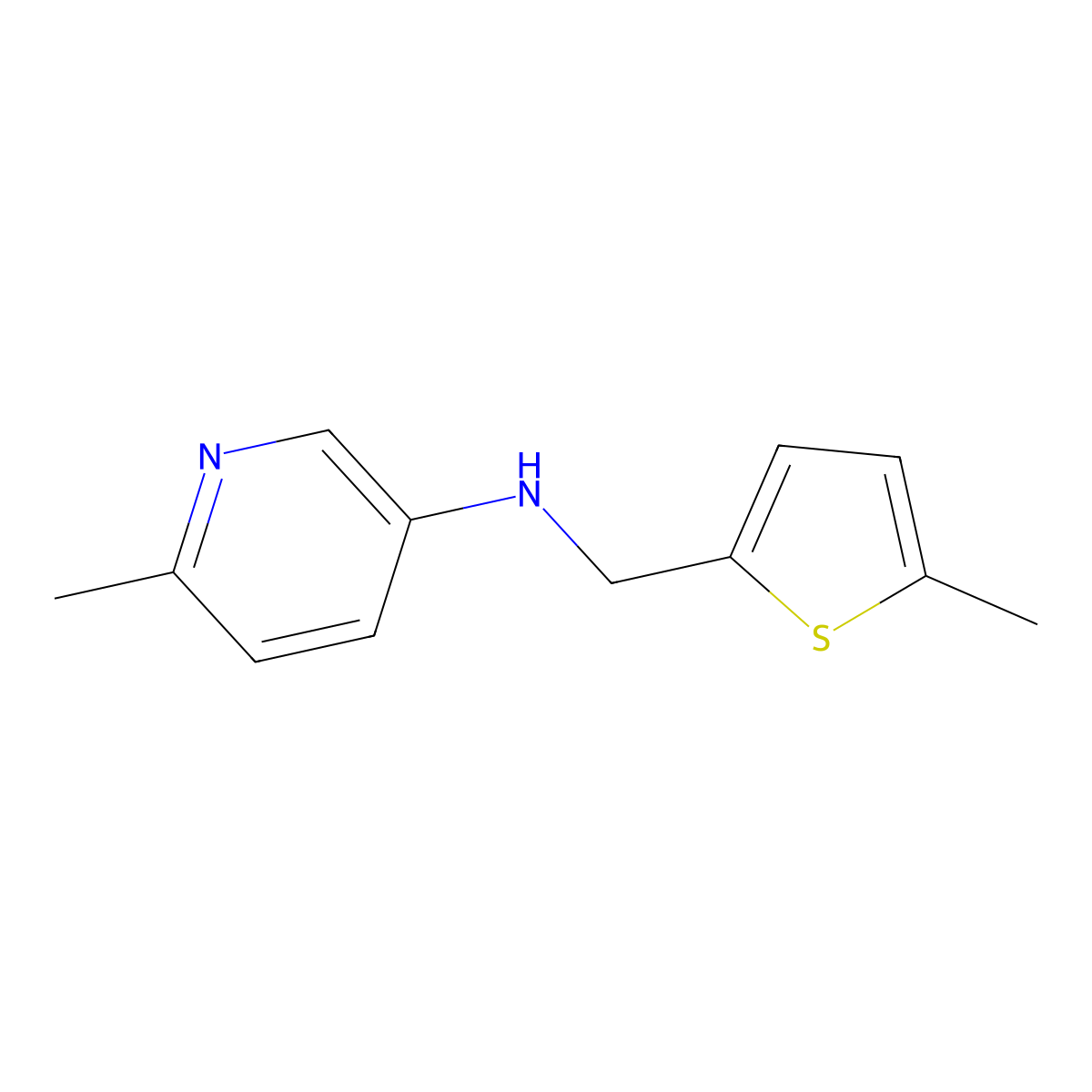 6-Methyl-N-[(5-methylthiophen-2-yl)methyl]pyridin-3-amine molecular structure, CAS 1515114-70-1