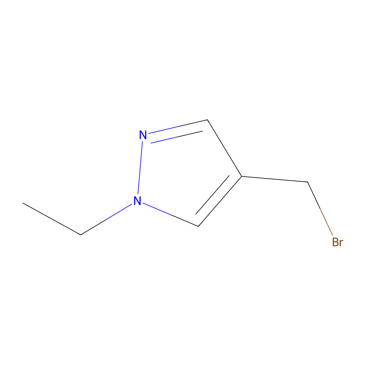 4-(bromomethyl)-1-ethyl-1H-pyrazole molecular structure, CAS 1515137-08-2