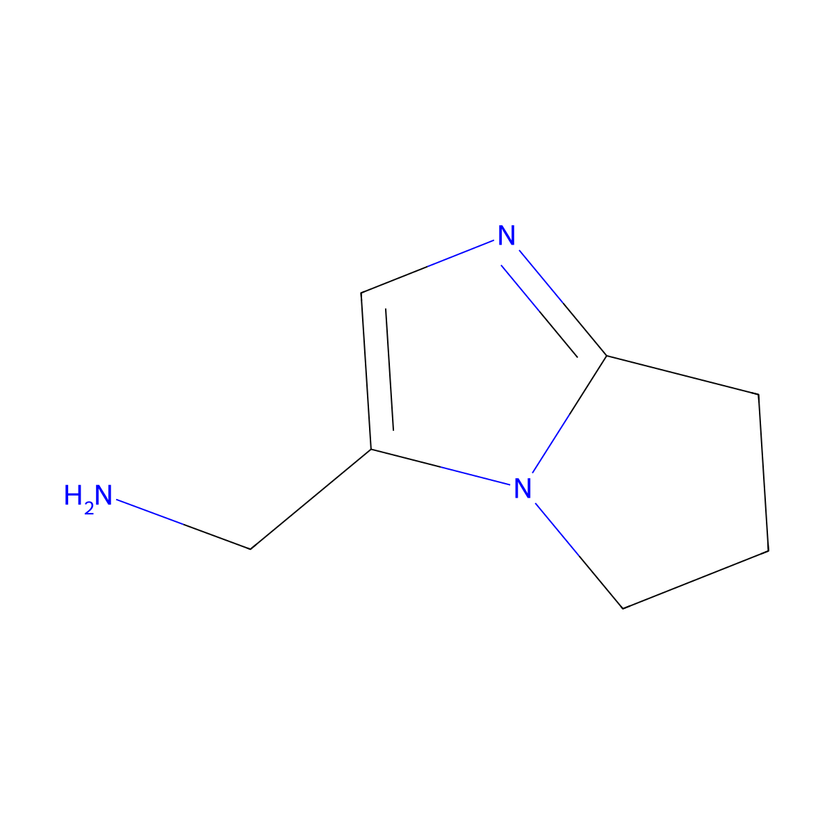 {5H,6H,7H-pyrrolo[1,2-a]imidazol-3-yl}methanamine molecular structure, CAS 1515142-41-2