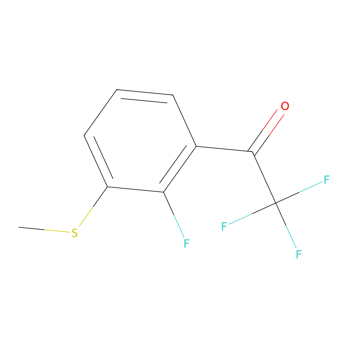 2,2,2-Trifluoro-1-(2-fluoro-3-(methylthio)phenyl)ethanone molecular structure, CAS 1515166-46-7