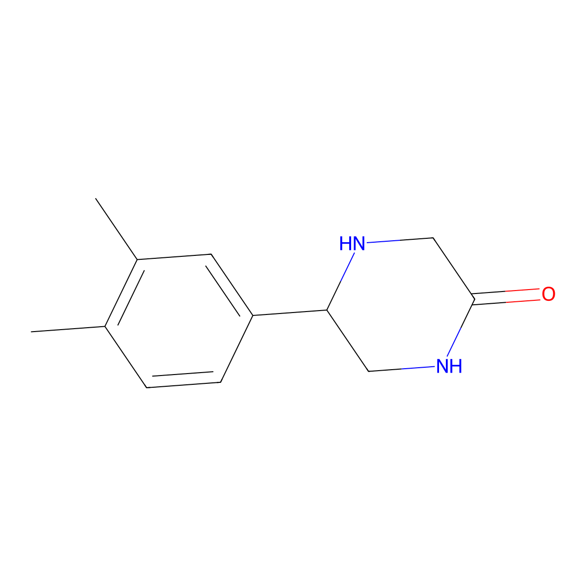 5-(3,4-Dimethylphenyl)piperazin-2-one molecular structure, CAS 1515173-40-6