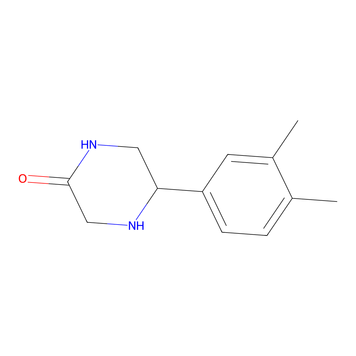 5-(3,4-Dimethylphenyl)piperazin-2-one molecular structure, CAS 1515173-40-6