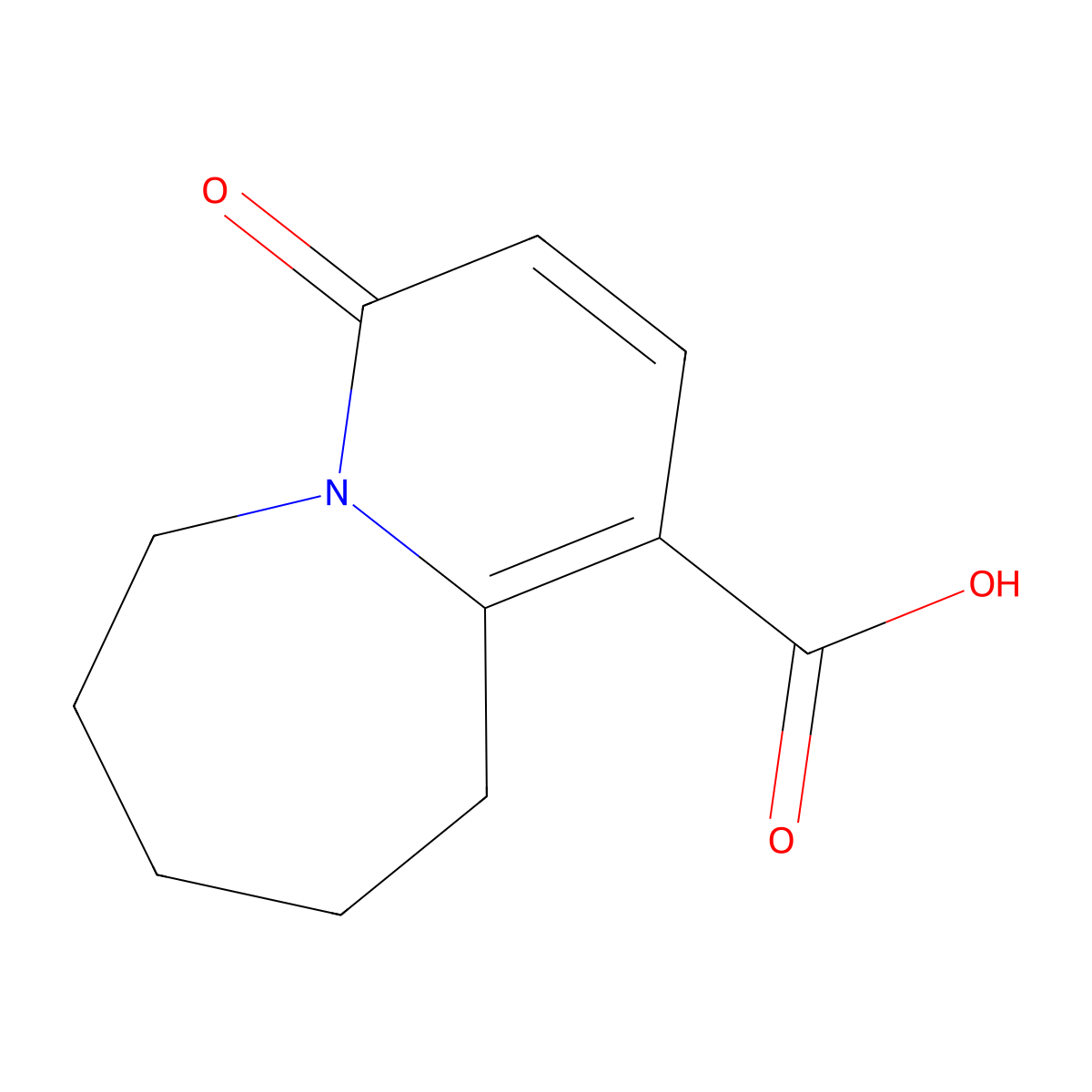 4-Oxo-4,6,7,8,9,10-hexahydropyrido[1,2-a]azepine-1-carboxylic acid molecular structure, CAS 1515186-97-6