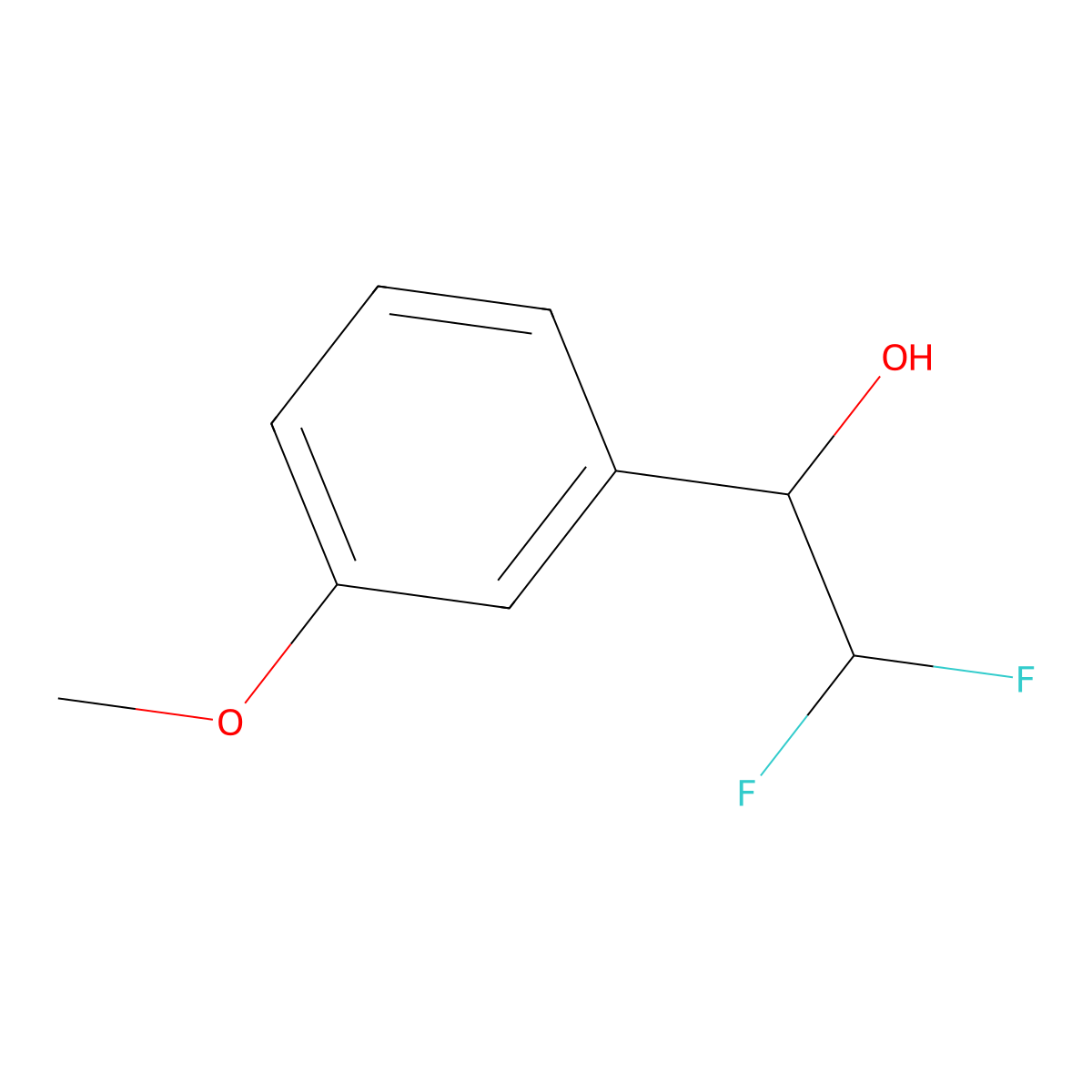 2,2-Difluoro-1-(3-methoxyphenyl)ethan-1-ol molecular structure, CAS 1515191-06-6
