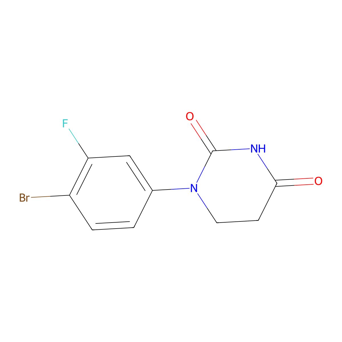 1-(4-Bromo-3-fluorophenyl)dihydropyrimidine-2,4(1H,3H)-dione molecular structure, CAS 1515197-90-6