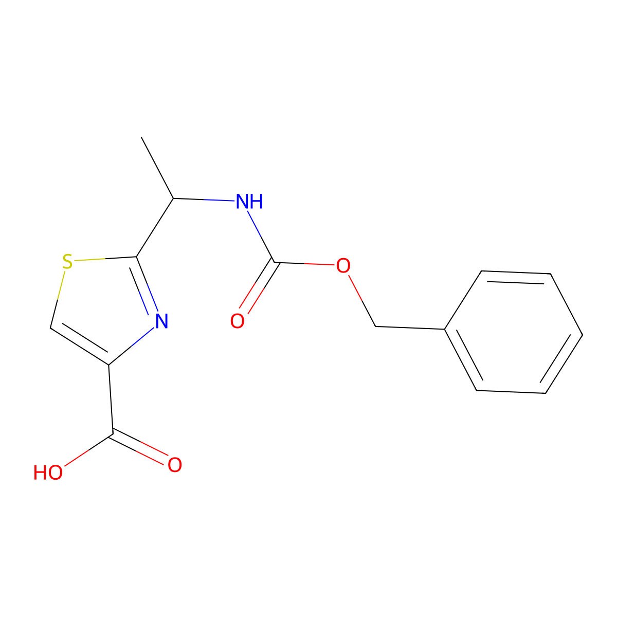 2-(1-{[(Benzyloxy)carbonyl]amino}ethyl)-1,3-thiazole-4-carboxylic acid molecular structure, CAS 1515198-61-4