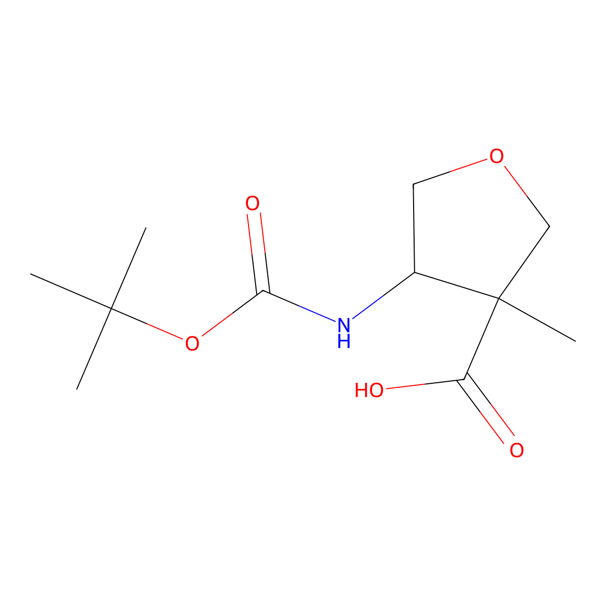 4-{[(Tert-butoxy)carbonyl]amino}-3-methyloxolane-3-carboxylic acid molecular structure, CAS 1515199-07-1
