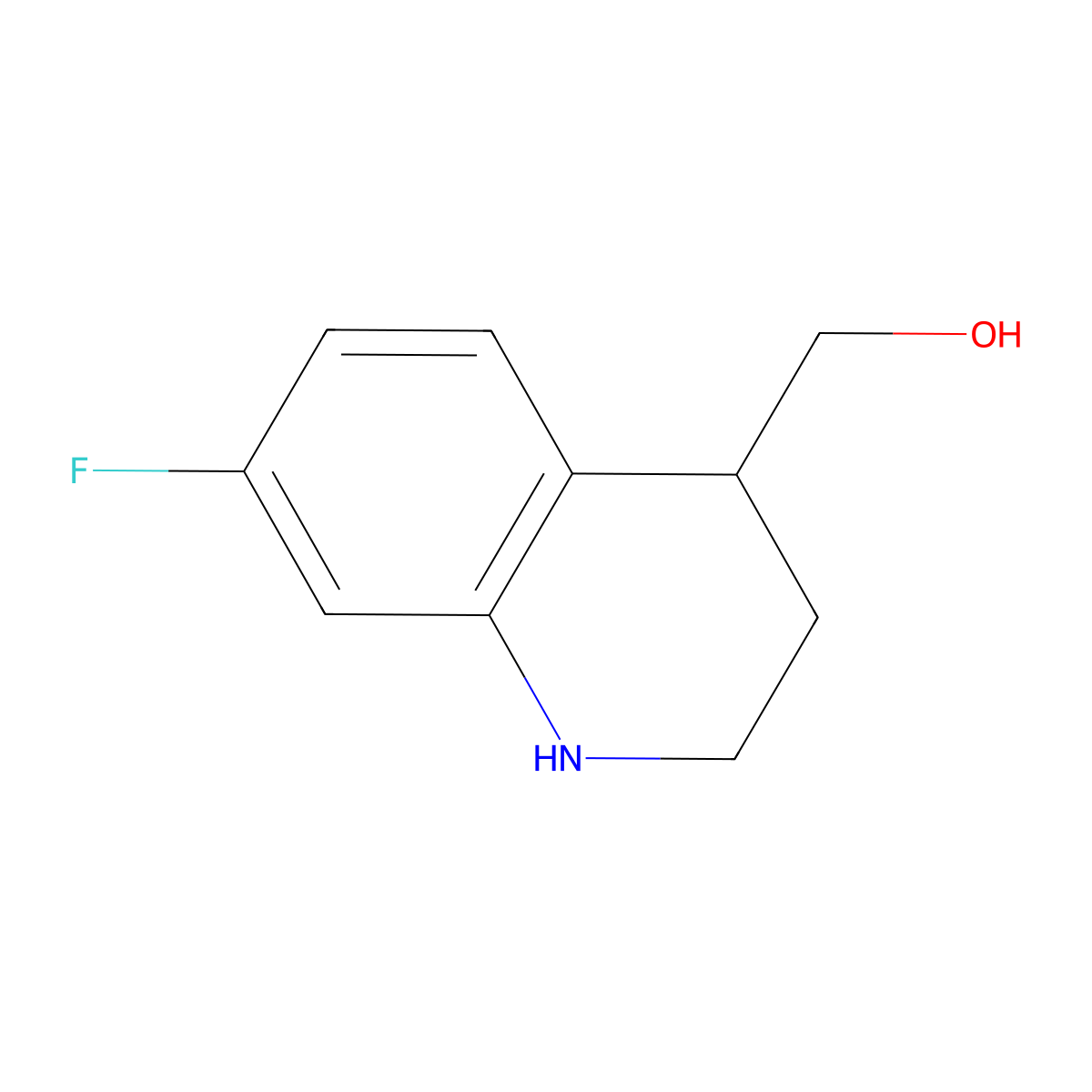 (7-Fluoro-1,2,3,4-tetrahydroquinolin-4-yl)methanol molecular structure, CAS 1515206-88-8
