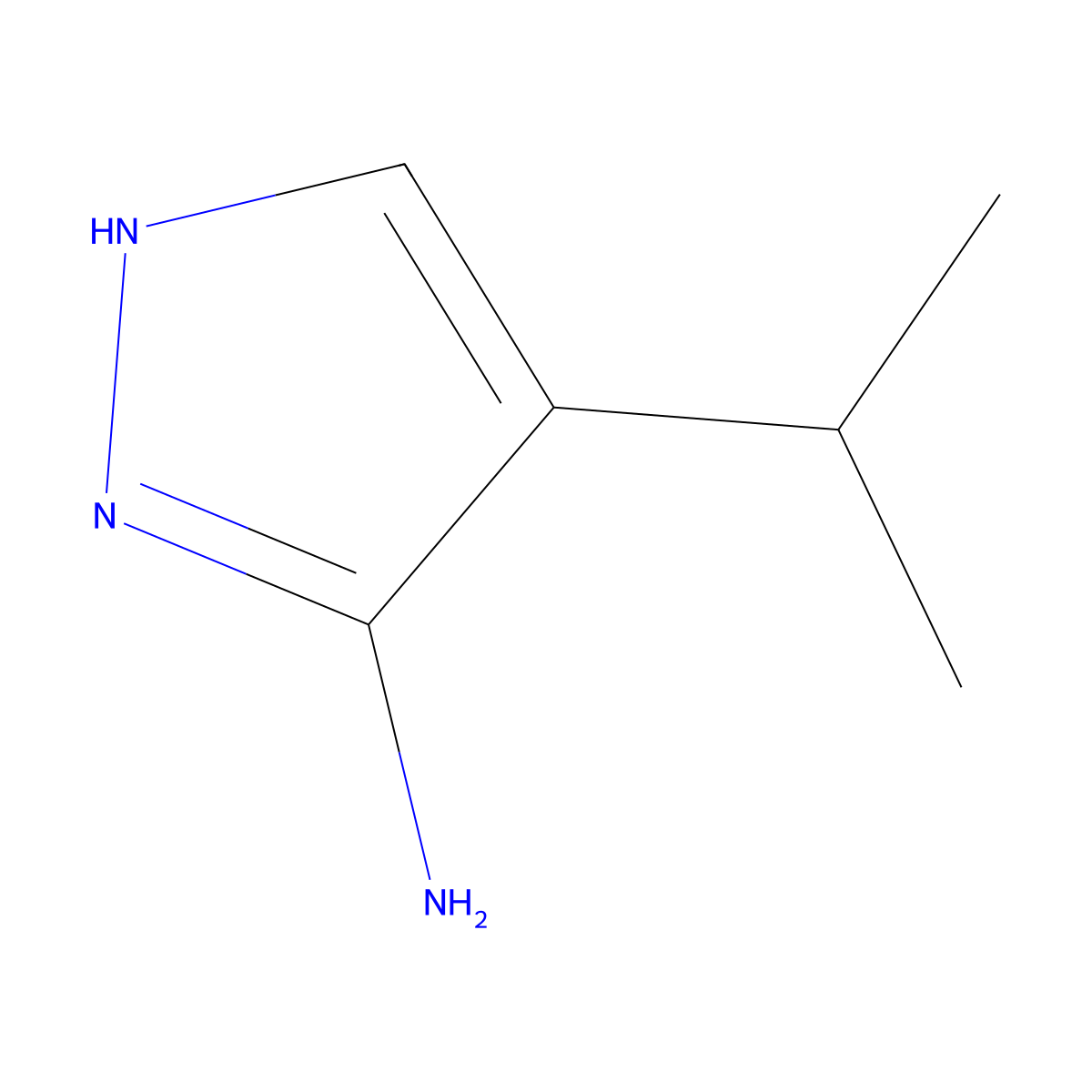 4-Isopropyl-1H-pyrazol-3-amine molecular structure, CAS 151521-49-2
