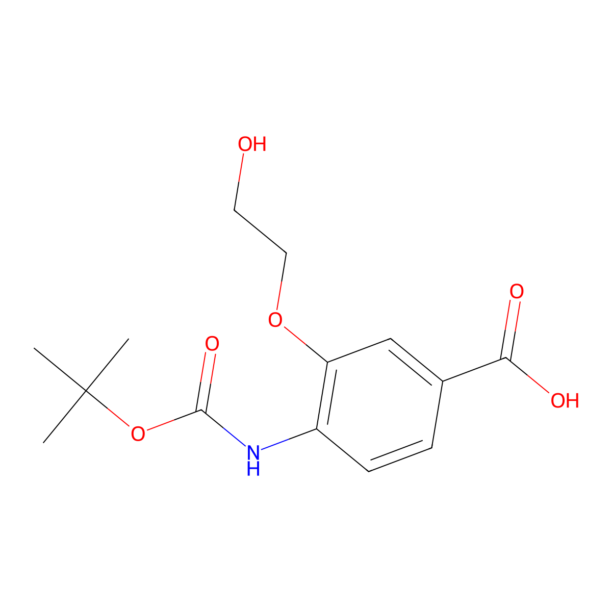 4-{[(Tert-butoxy)carbonyl]amino}-3-(2-hydroxyethoxy)benzoic acid molecular structure, CAS 1515217-82-9