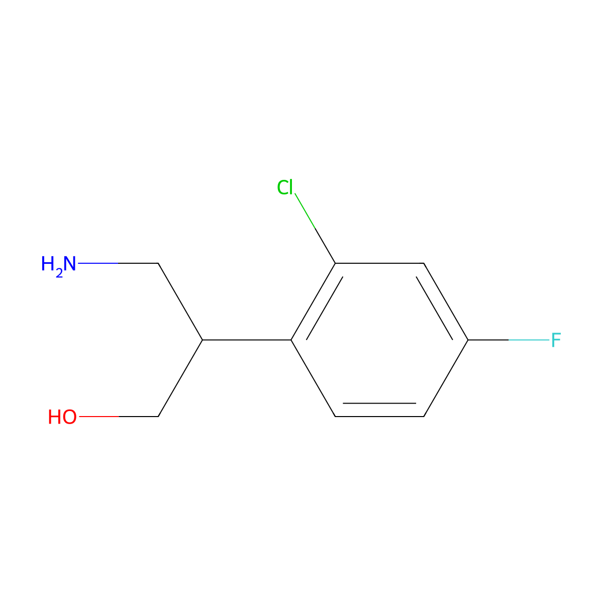 3-Amino-2-(2-chloro-4-fluorophenyl)propan-1-ol molecular structure, CAS 1515221-49-4