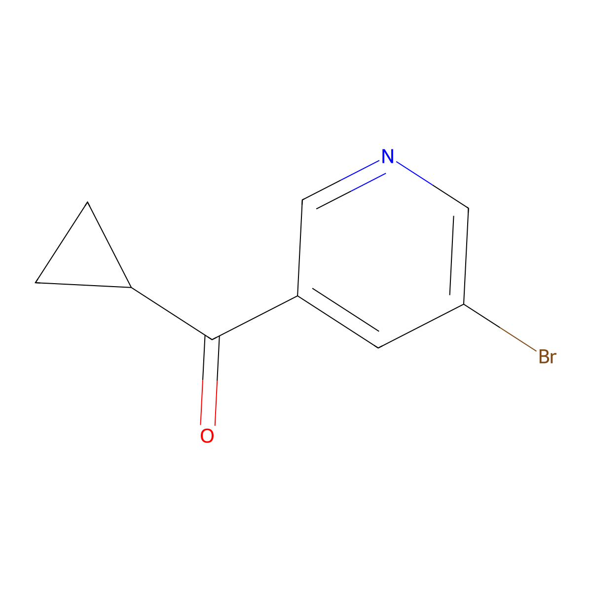 (5-Bromopyridin-3-yl)(cyclopropyl)methanone molecular structure, CAS 1515236-10-8