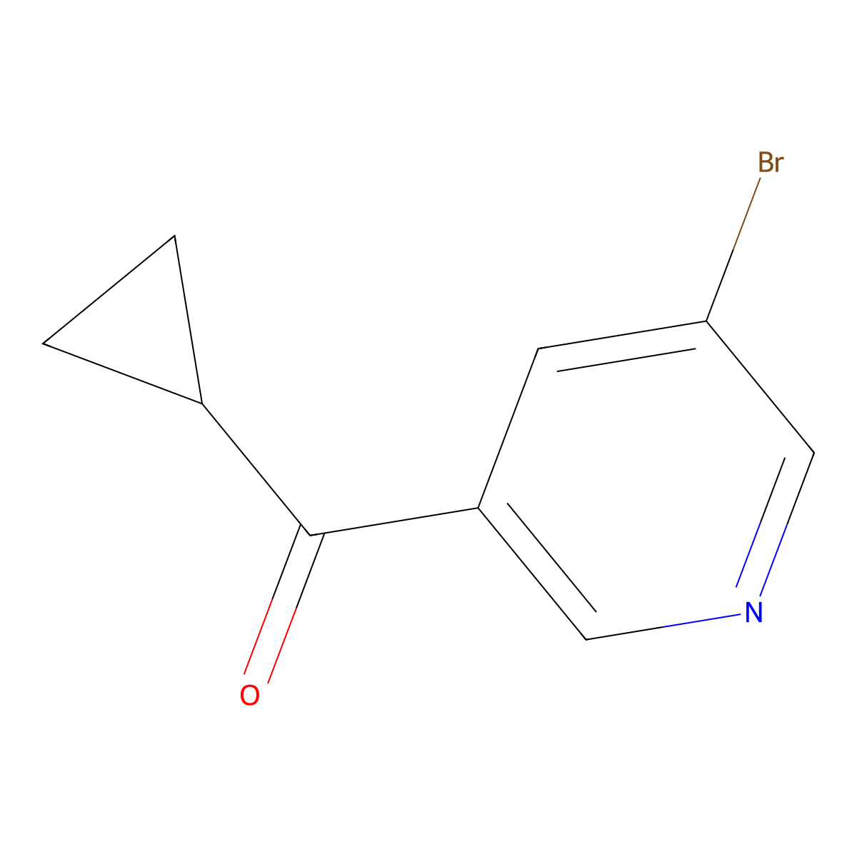(5-Bromopyridin-3-yl)(cyclopropyl)methanone molecular structure, CAS 1515236-10-8
