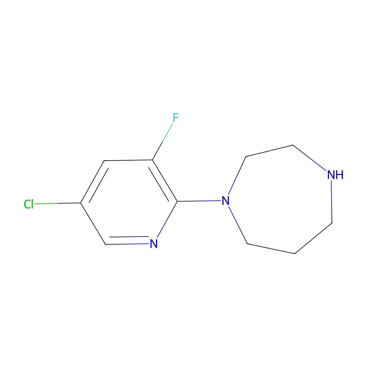 1-(5-Chloro-3-fluoropyridin-2-yl)-1,4-diazepane molecular structure, CAS 1515250-75-5