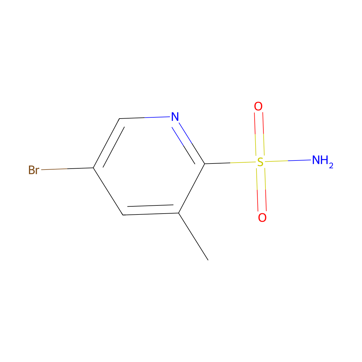 5-Bromo-3-methylpyridine-2-sulfonamide molecular structure, CAS 1515251-75-8