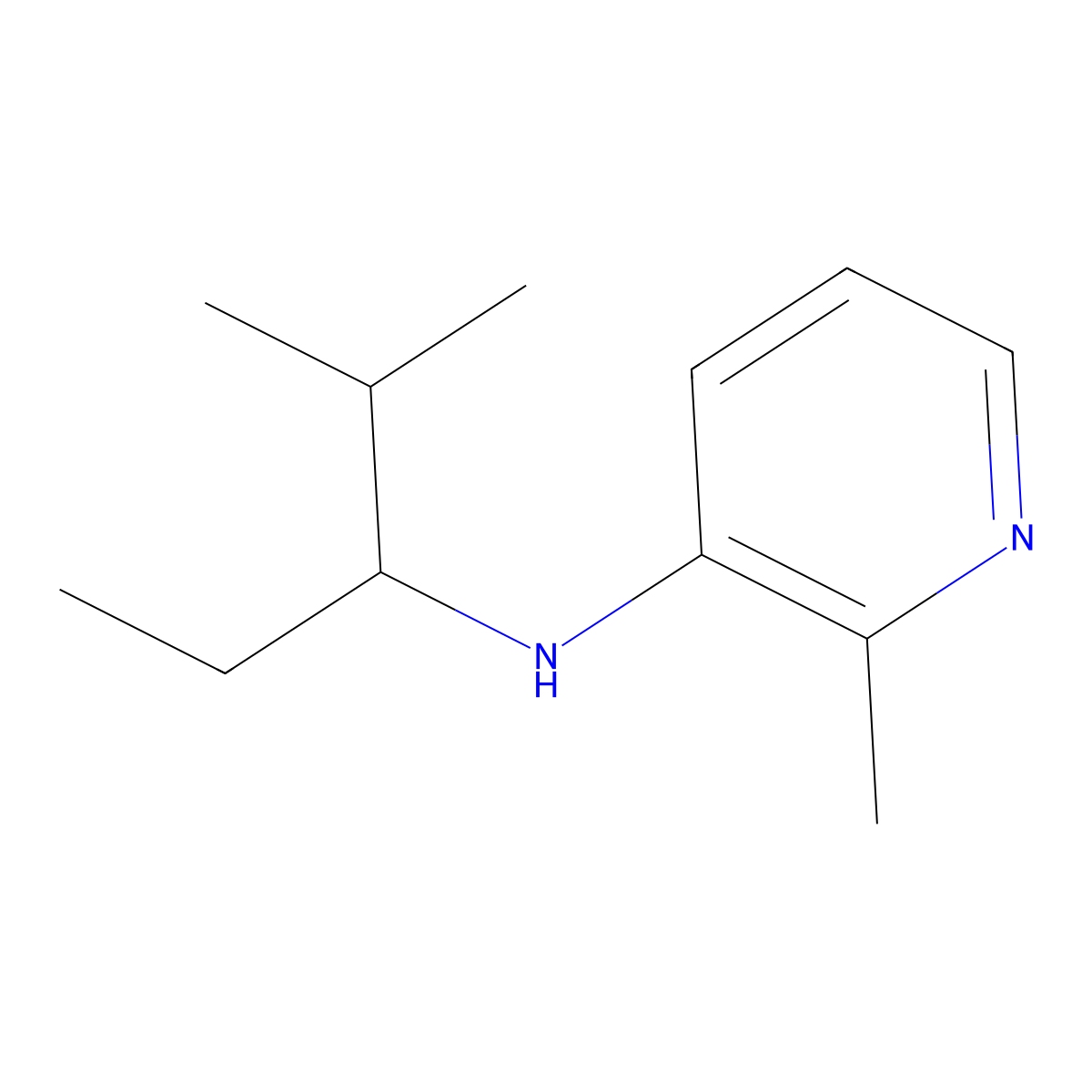 2-methyl-N-(2-methylpentan-3-yl)pyridin-3-amine molecular structure, CAS 1515260-18-0