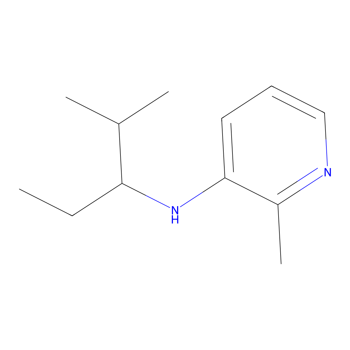 2-methyl-N-(2-methylpentan-3-yl)pyridin-3-amine molecular structure, CAS 1515260-18-0