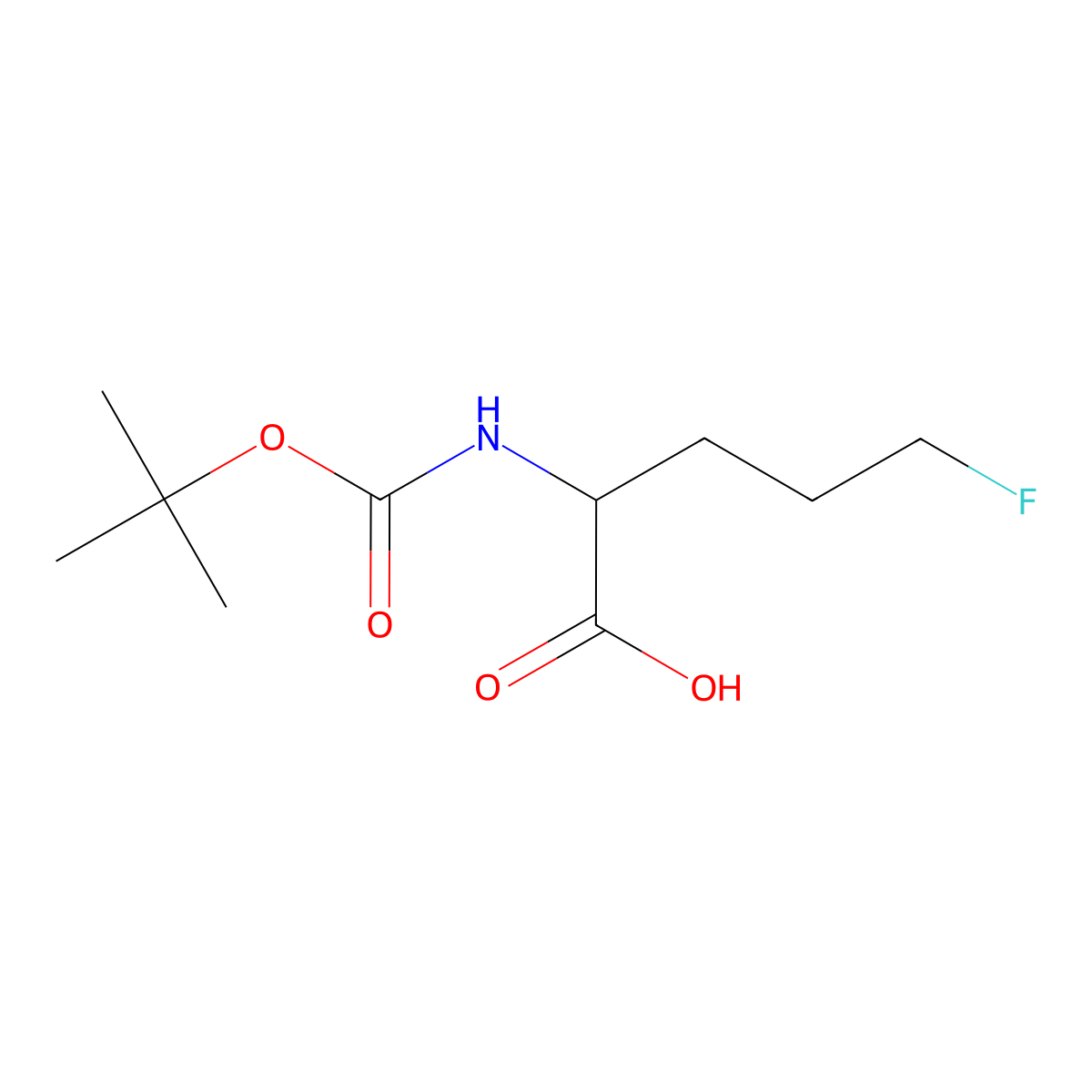 2-{[(Tert-butoxy)carbonyl]amino}-5-fluoropentanoic acid molecular structure, CAS 1515275-15-6