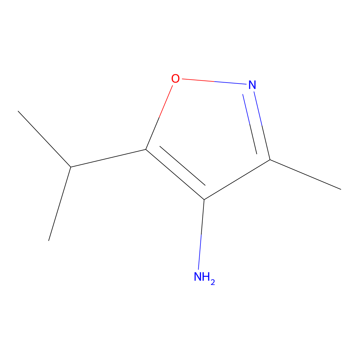 3-Methyl-5-(propan-2-yl)-1,2-oxazol-4-amine molecular structure, CAS 1515275-52-1