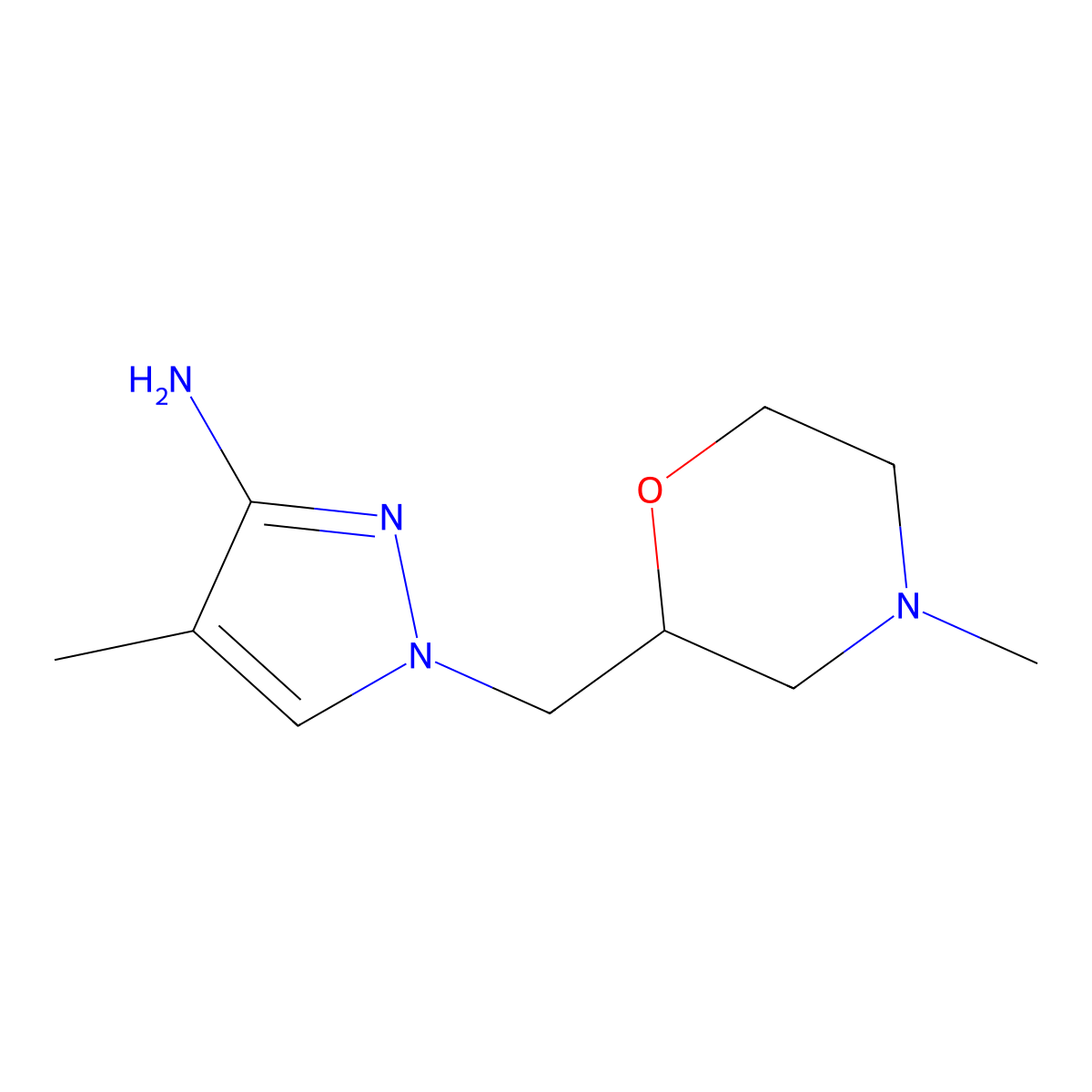 4-Methyl-1-((4-methylmorpholin-2-yl)methyl)-1h-pyrazol-3-amine molecular structure, CAS 1515281-99-8