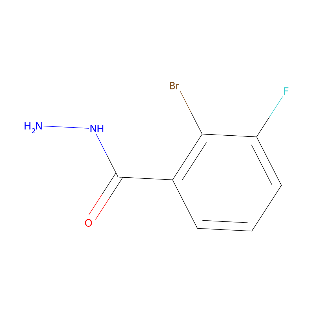 2-Bromo-3-fluorobenzohydrazide molecular structure, CAS 1515289-62-9