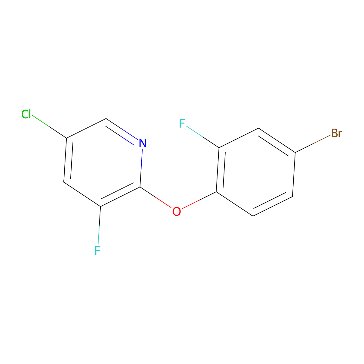 2-(4-Bromo-2-fluorophenoxy)-5-chloro-3-fluoropyridine molecular structure, CAS 1515294-12-8