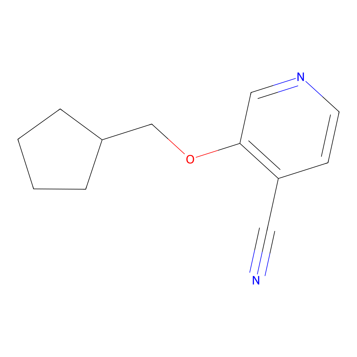3-(Cyclopentylmethoxy)pyridine-4-carbonitrile molecular structure, CAS 1515314-42-7