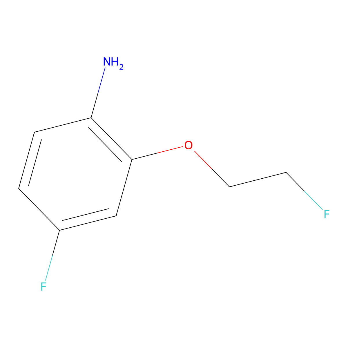 4-Fluoro-2-(2-fluoroethoxy)aniline molecular structure, CAS 1515317-66-4
