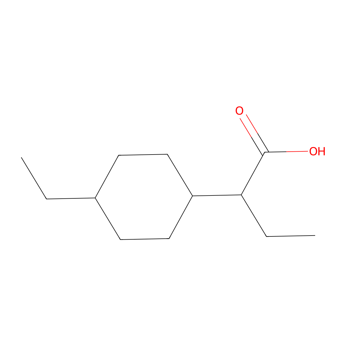 2-(4-Ethylcyclohexyl)butanoic acid molecular structure, CAS 1515320-74-7