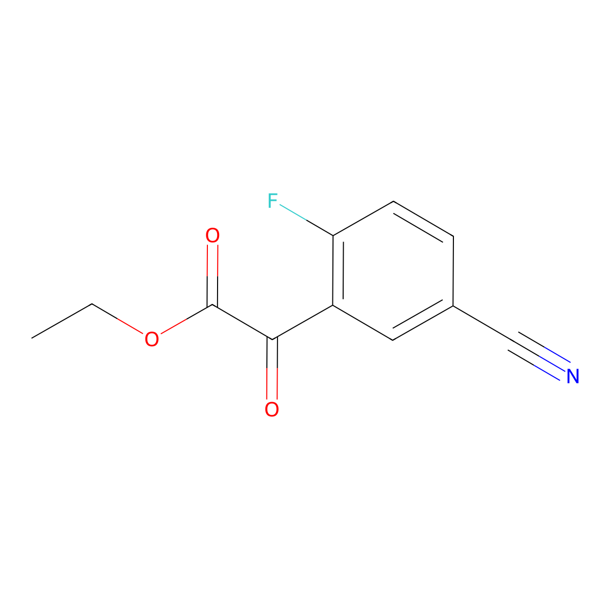 Ethyl 2-(5-cyano-2-fluorophenyl)-2-oxoacetate molecular structure, CAS 1515330-45-6