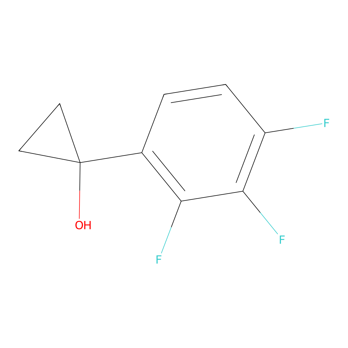 1-(2,3,4-Trifluorophenyl)cyclopropan-1-ol molecular structure, CAS 1515332-78-1