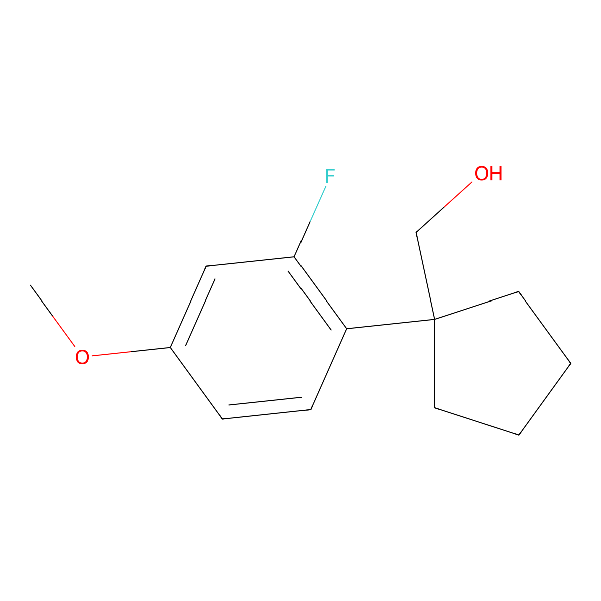 [1-(2-Fluoro-4-methoxyphenyl)cyclopentyl]methanol molecular structure, CAS 1515343-50-6