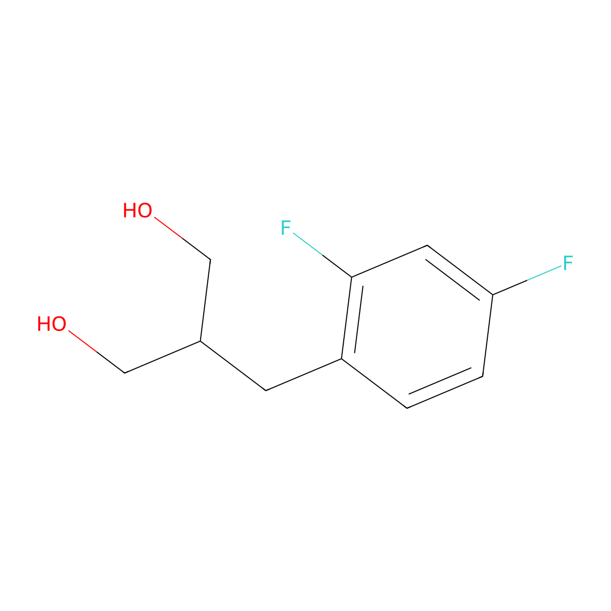 2-((2,4-Difluorophenyl)methyl)propane-1,3-diol molecular structure, CAS 1515345-72-8